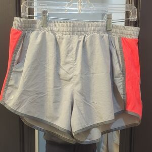 Under Armour Women's Gray and Pink Athletic Shorts